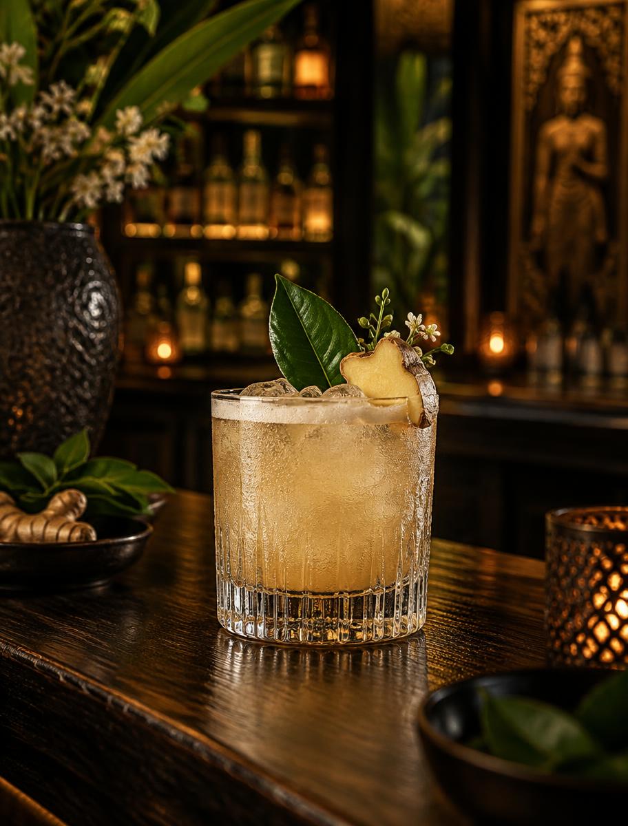 Drink autoral em ambiente de bar